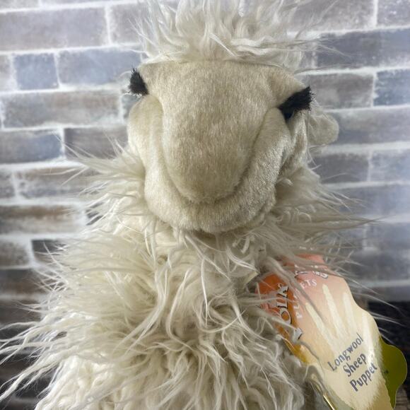 New Retired Folkmanis Hand Puppet Long Wool Sheep 19" long - Picture 7 of 13